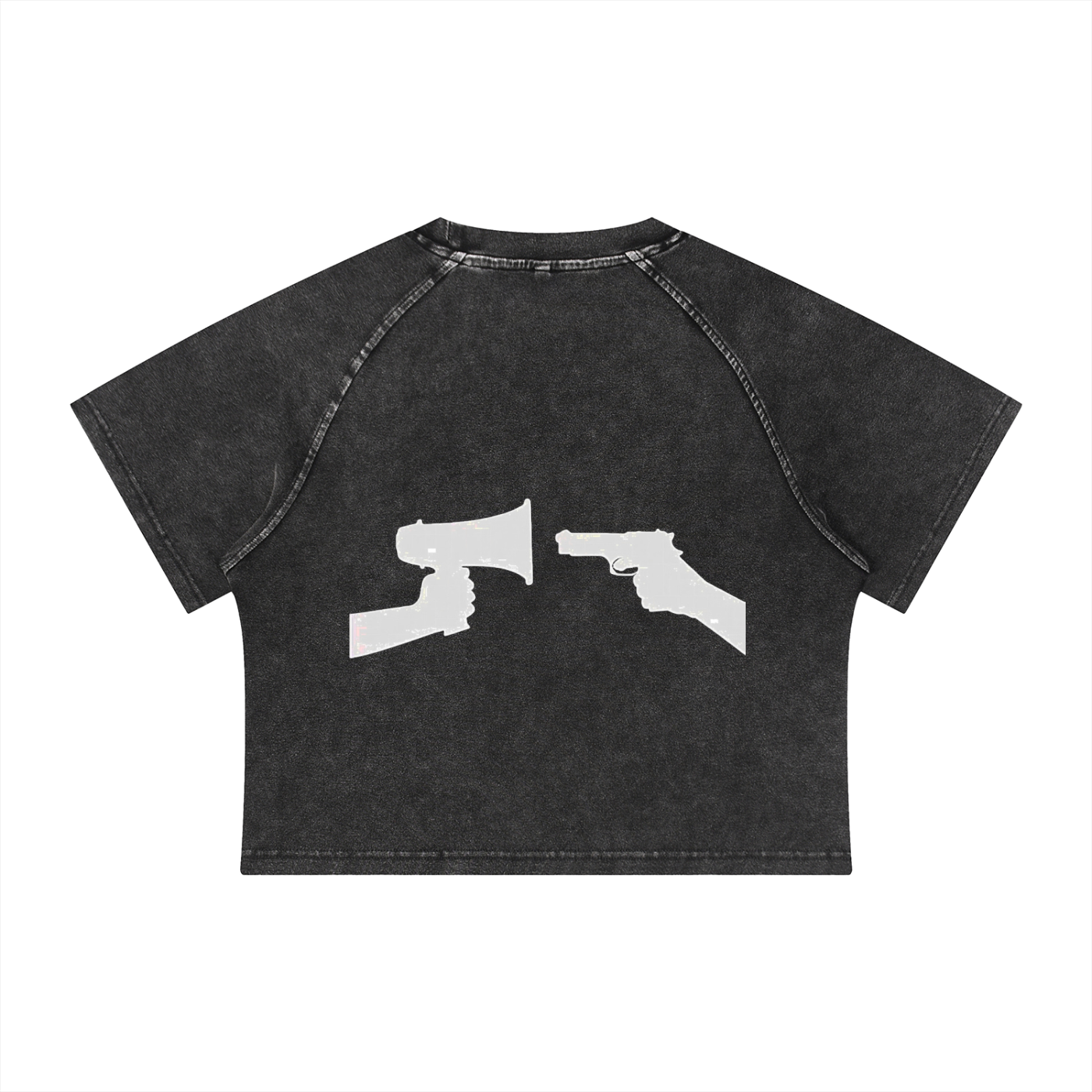 Freedom Women's Mineral Wash Raglan Crop T-Shirt