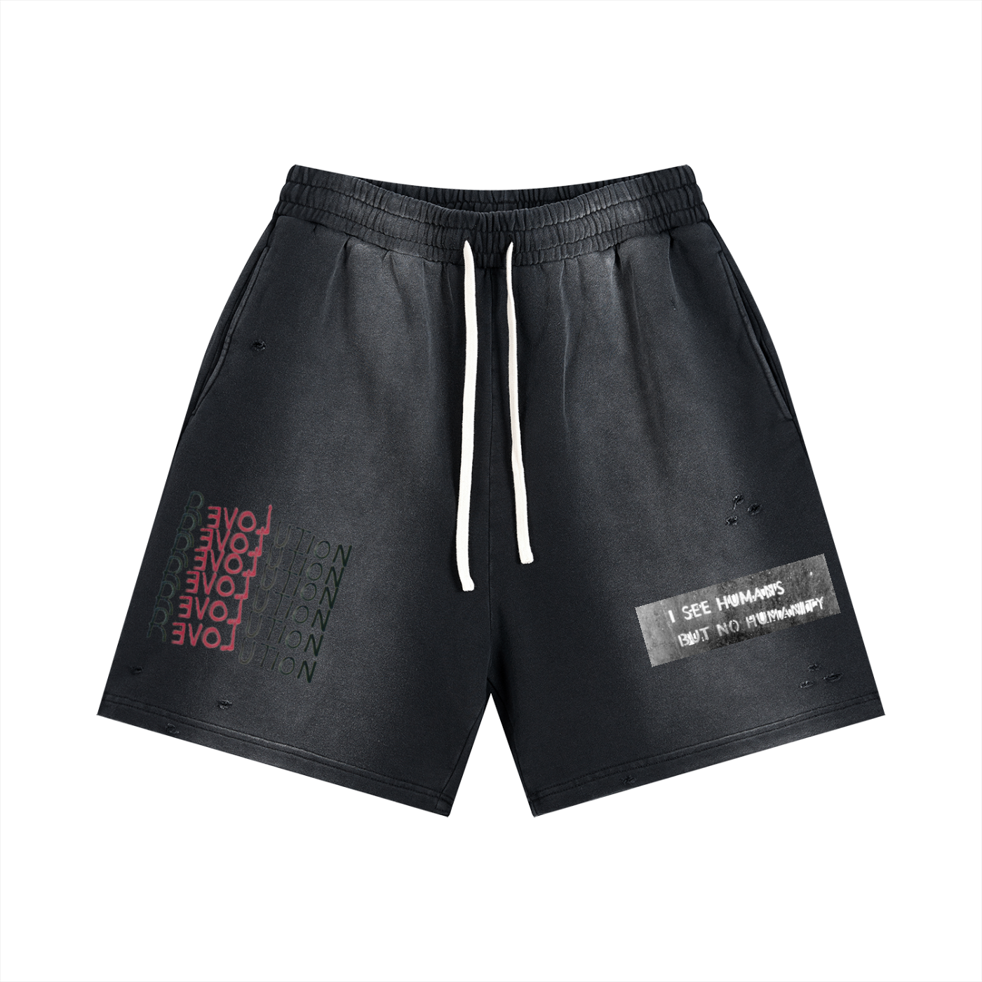 Punk Sun Fade Distressed Shorts