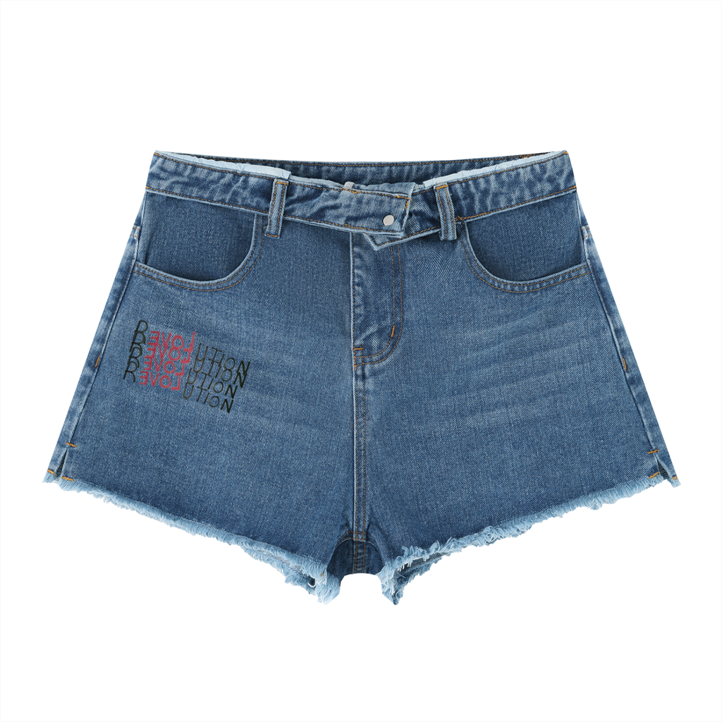 Punk Women’s Vintage Wash High Rise Denim Shorts