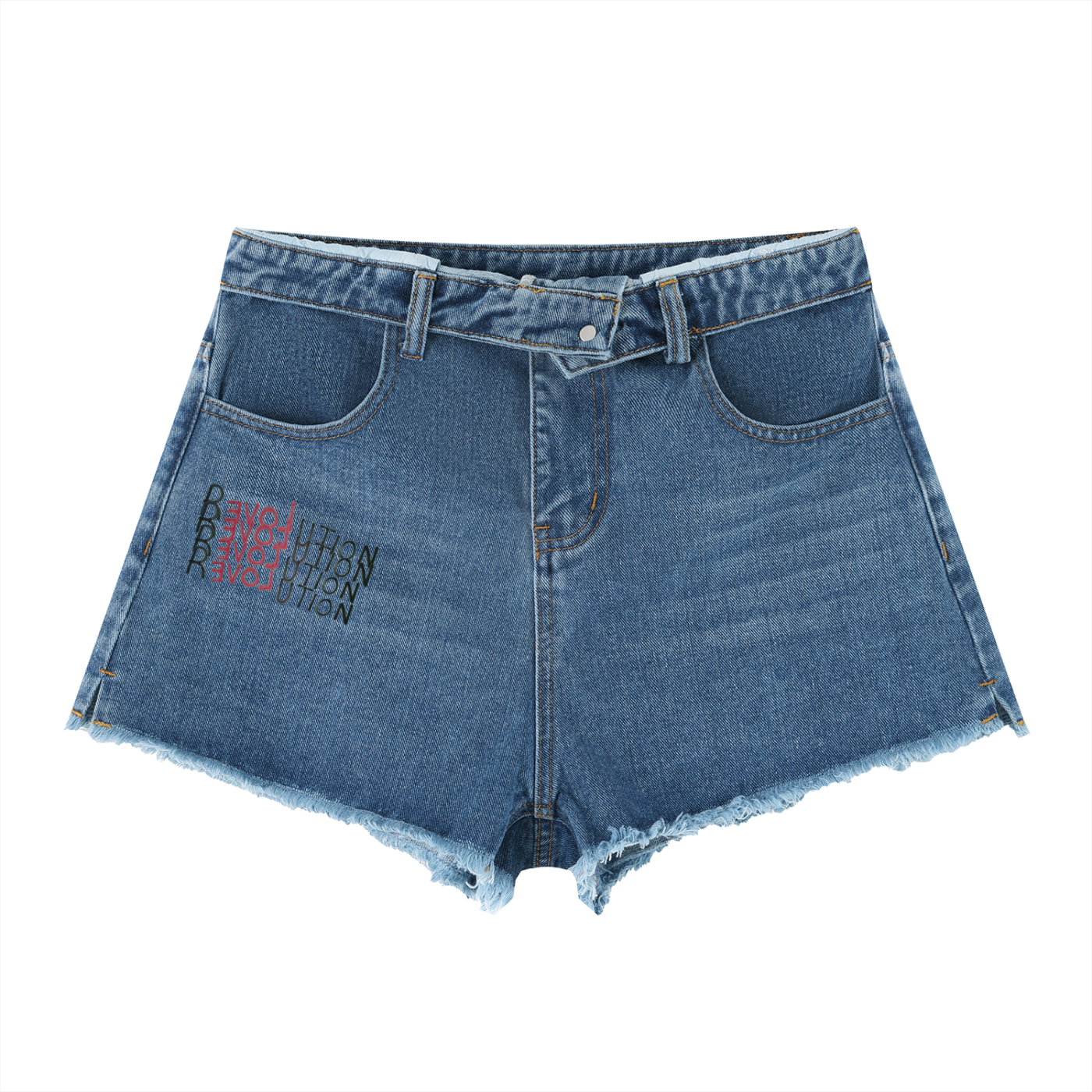 Punk Women’s Vintage Wash High Rise Denim Shorts